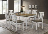 Best Furniture Outlet - Coaster - Appleton 7-piece Rectangular Dining Set Distressed White - 110411-S7